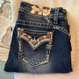 Women's Dark Blue Embellished Jeans
